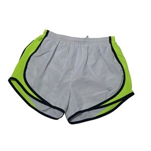 Nike Dri Fit Running Shorts Womens Size Small White Neon Green Athletic